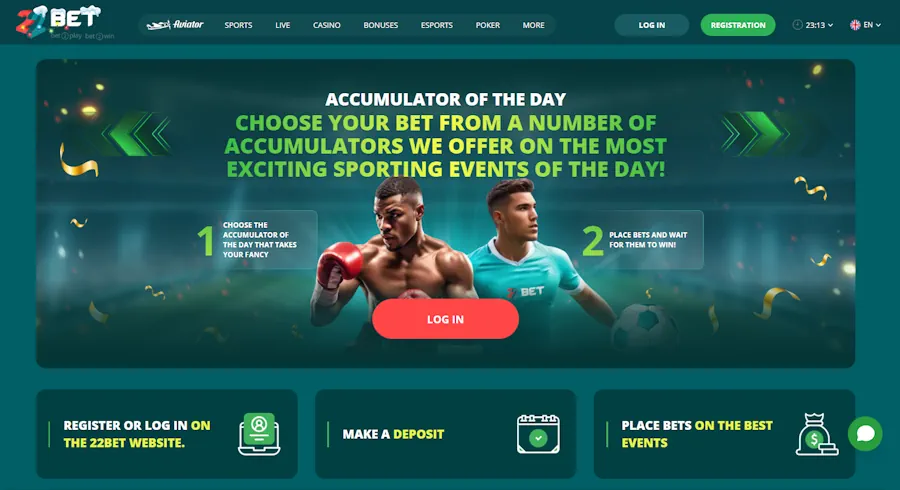 22bet Accumulator Of The Day Screenshot